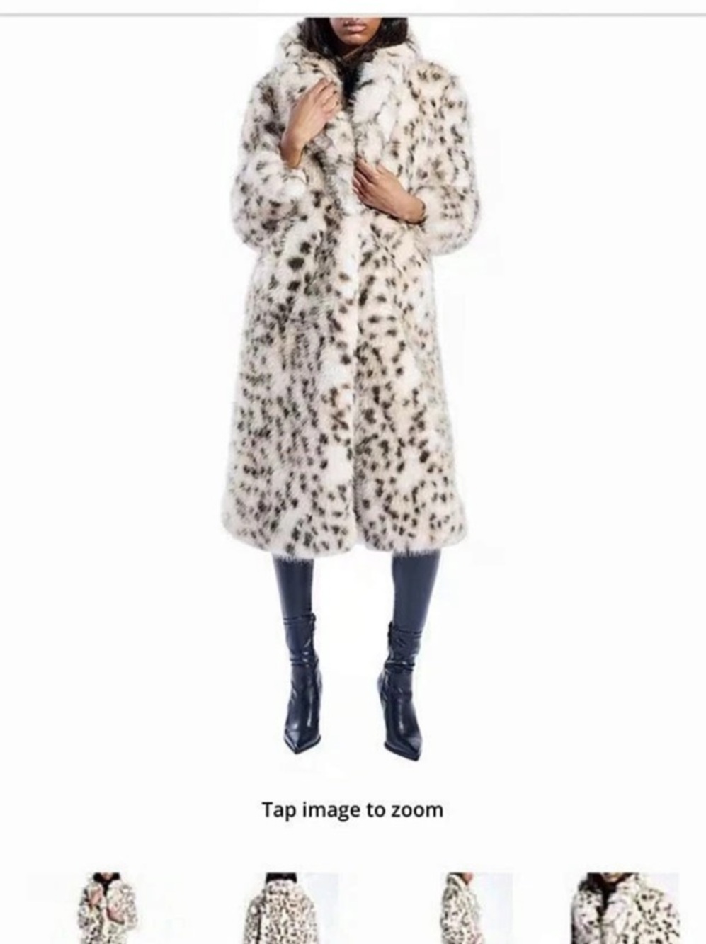 Azalea Wang Pepper Snow Leopard Faux Fur Oversize Maxi Coat Maxi Coat
